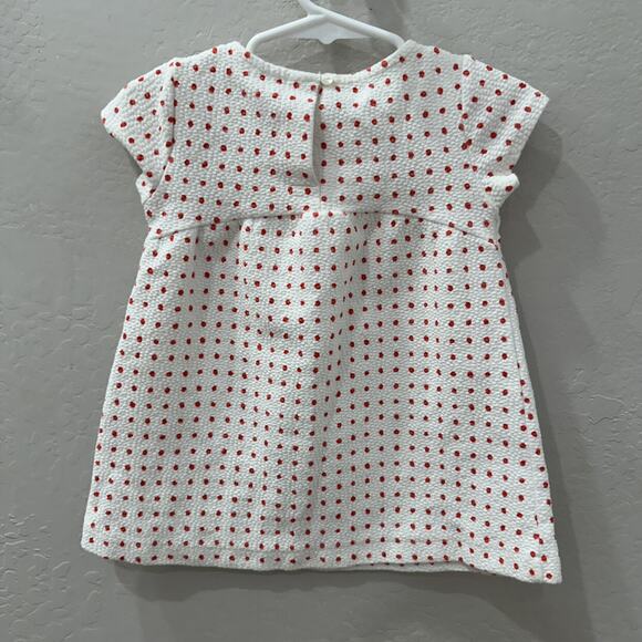 Zara White & Red Polka Dot Short Sleeve Dress - Picture 5 of 7